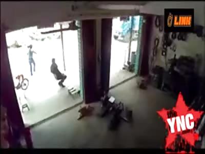 rubbish truck runs over father & son 