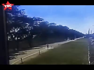 YOUTH JUMPS IN-FRONT OF A LORRY