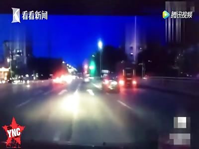 The boy quickly crossed the road and was hit by a car