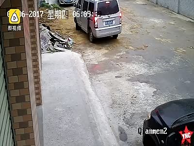 man has a sword fight with police on the zebra crossing