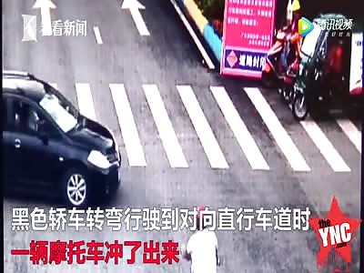 motorcycle driver is sent flying 360 degrees