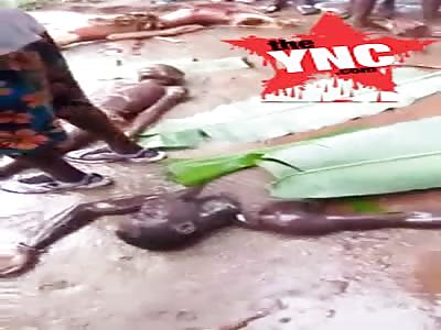 some dead bodies from the Sierra Leone mudslide flooding that killed 200