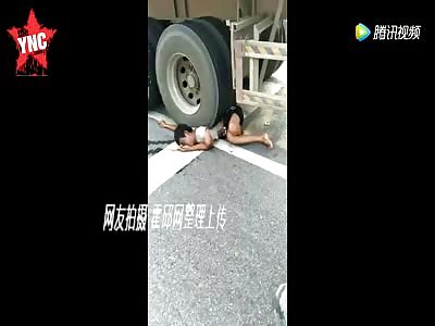 peasant  gets crushed by a truck