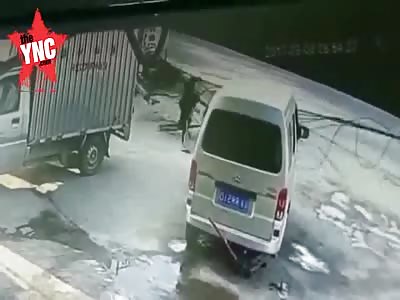 The poles collapsed under the ride. The girls were smashed