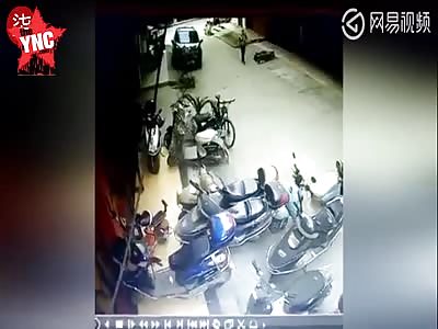 in Guangdong  a car drives to fast into peasants 