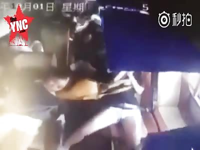 in Guangdong bus tipped over full of passengers inside 