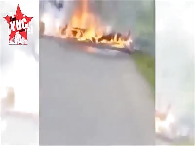 two motorcyclists Baked in Indonesia  