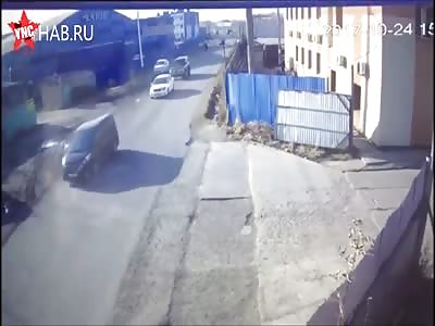 Nissan Teana Rigid road accident with a drunk driver in Khabarovsk