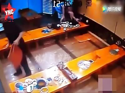 pig takes revenge at the restaurant 