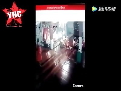 Buddhist beats his the door young master in the holy temple 