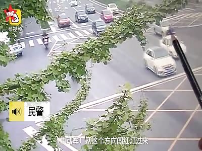 motorbike man  is sent flying and then dies in  Sichuan Province