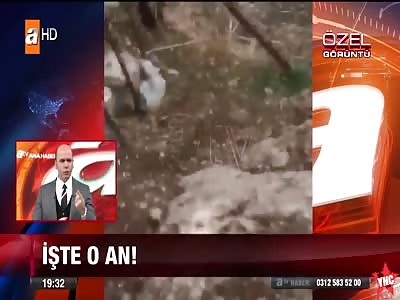 [first part] in turkey a man falls of a cliff  while posing for a photo