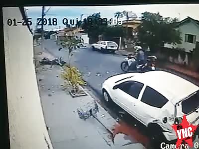 man trying to escape police ends up in a accident in Sao Paulo