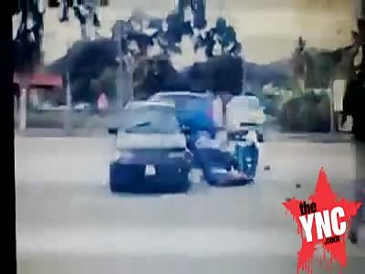 bike crashed into a car in Malaysia 