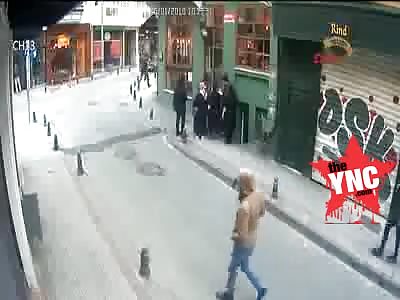 man smacks a beautiful Turkish  woman for no reason