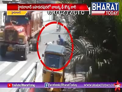 [zoomed in] : Boy Killed in Road Accident | Lorry Hits Scooter and crushed his head in Patha Basti 