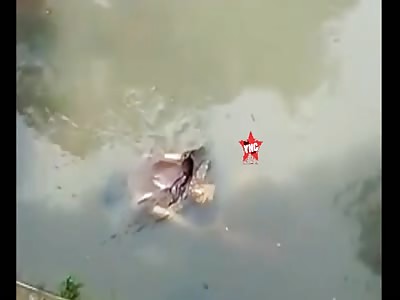 The discovery of dead body at Kali Graha Bintaro this afternoon