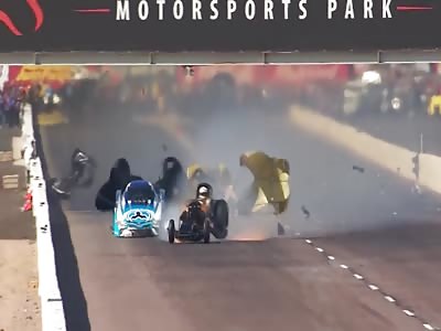 NHRA crash  in Arizona 68 year old man in the car