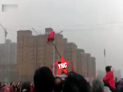 Bridegroom gets hit on the head by electric cable