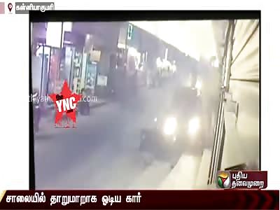 car accident because of non-experience driver near Kanyakumari 