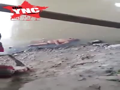 Floating body in the river in Siak Sri Indrapura