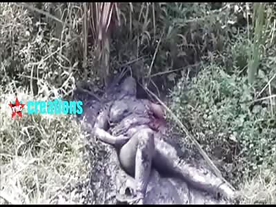 woman in mud and shit after train accident in West Godavari