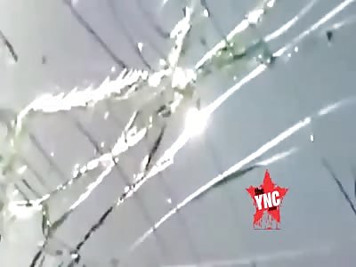 a tire  flew and crashed into mr Hu car in Guangzhou 