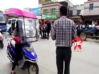 police use nets to catch mad woman in Guangdong