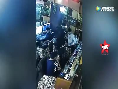 a lighter explodes next to a woman's face