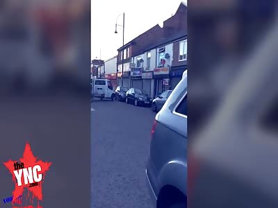 white british men ATTACK Muslim Business of Suspected GROOMING GANG  