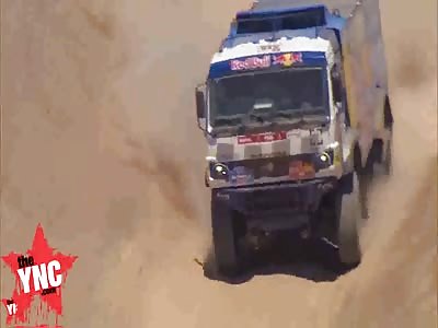 @5:00 mark Russian truck driver crushed a south African mans legs at a rally in peru