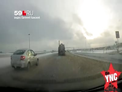 a man was thrown into the air in Russia 