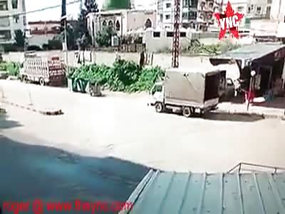 motorcycle collided with two persons on a pick-up in the Jabal al-Beddawi area