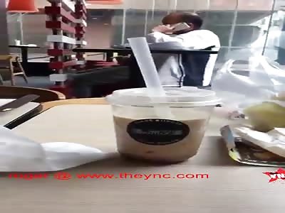 Han Chinese Masturbating  in a Chinese Coffee Shop