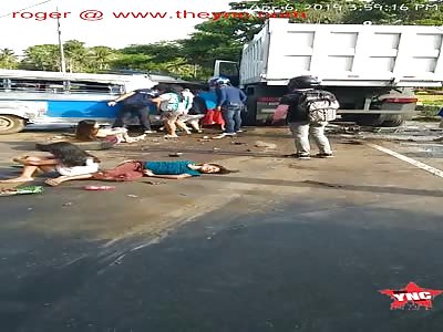 drunk driver kills Five in a accident in the Philippines 