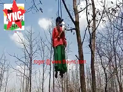 Forbidden Couple Hang Themselves Together in a Tree