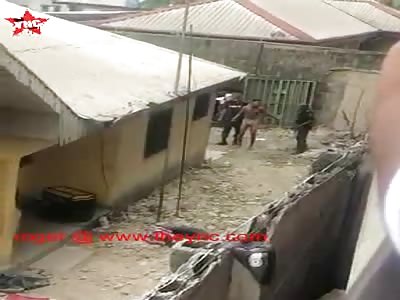  Police Officers whip A Man for breaching COVID-19 restrictions in Nigeria 