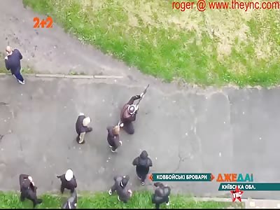 This morning in Brovary (Kiev region of Ukraine) there was a shoot-out between two groups of citizens fighting for control of the passenger transportation market