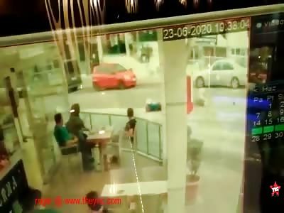 bike collides into a person in Turkey