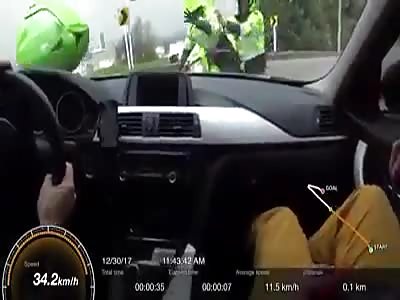 Police gets run over by a car 