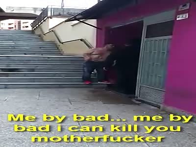 Mexican drunk insults a spanish nightclub security guard and gets slap (Spain)