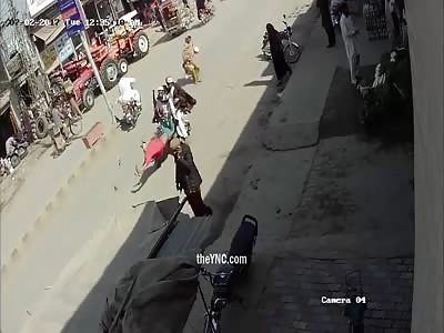 The Woman was Impacted by a Motorcycle