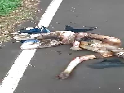 Short Video Shows the Man Still Alive with Severe Burns after Accident