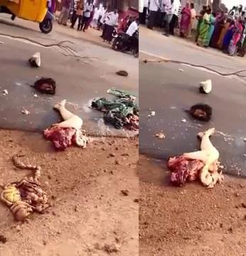 (4th Angle) Woman Shattered on the Road by a Truck