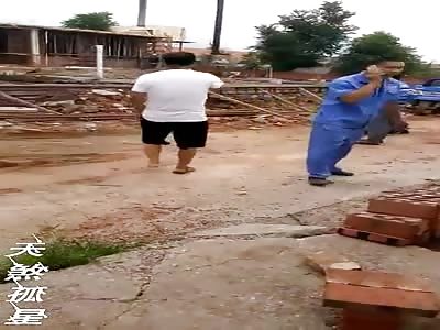 Construction Worker being Electrocuted to Death 