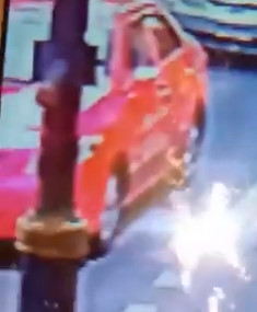 Stupid Woman Opens Car Door and Causes Another Accident!