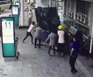 Incredible Work Accident Shows Worker Crushed by Glass Panels