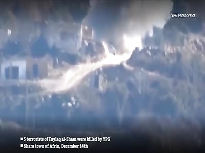 YPG Fighters Slam Grouped Terrorist Mercenaries With ATGM Strike