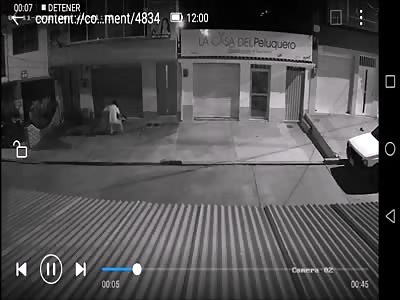 A robber was hit by a brick when he was attacking girl