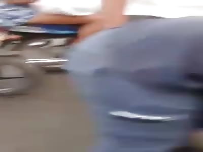 angle 2: woman throws herself off a bridge